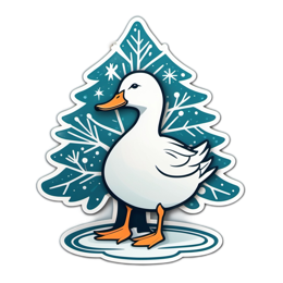 christmas duck SVG PNG design with clean design elements