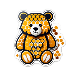 honeycomb bear sticker SVG PNG design