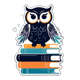 owl books night SVG PNG design with clean design elements