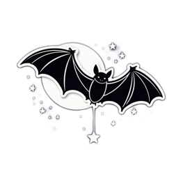 bat moon stars SVG PNG design with clean design elements