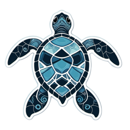 artistic turtle SVG PNG design with clean design elements