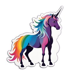unicorn colorful sticker SVG PNG design with clean design elements
