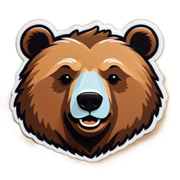 sticker bear SVG PNG design with clean design elements