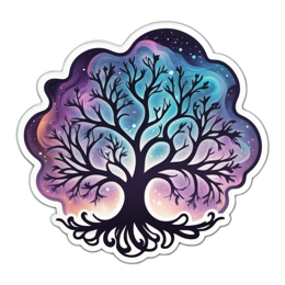 fantasy tree sticker SVG PNG design with clean design elements