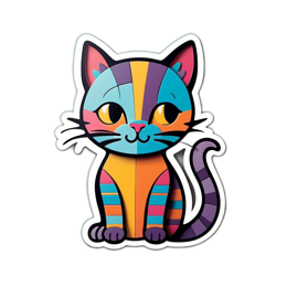 artsy cat SVG PNG design with clean design elements