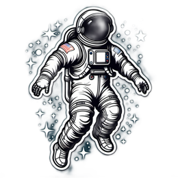 astronaut space SVG PNG design with clean design elements