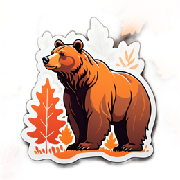 fall bear leaves SVG PNG design with clean design elements