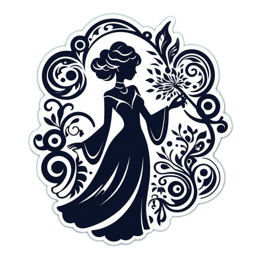 fantasy elegant floral SVG PNG design with black and white floral elements