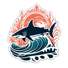 shark wave SVG PNG design with clean design elements