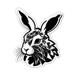 artistic rabbit SVG PNG design with clean design elements