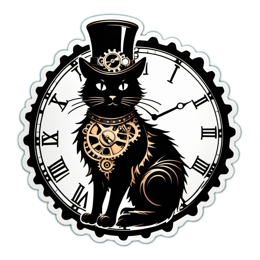steampunk cat SVG PNG design