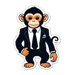 business monkey SVG PNG design with clean design elements