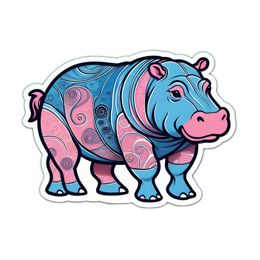 artistic hippopotamus SVG PNG design with clean design elements