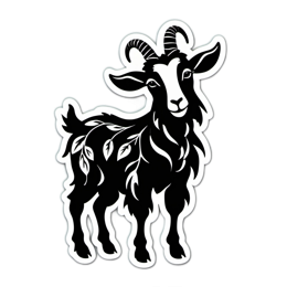 sticker goat SVG PNG design with clean design elements