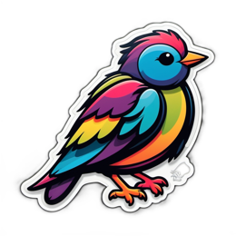 colorful bird sticker SVG PNG design with clean design elements