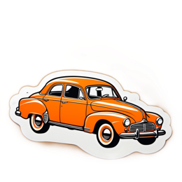 vintage car stickers SVG PNG design with clean design elements