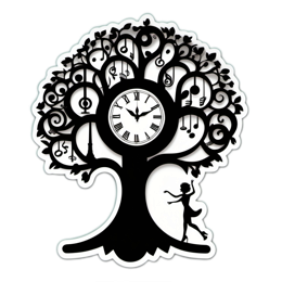 tree clock music SVG PNG design